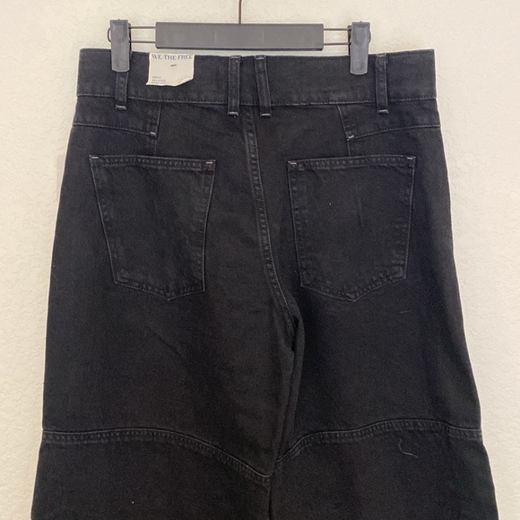 FREE PEOPLE WE THE FREE BENJI RELAXED WIDE LEG JEANS. NWT. THEA BLACK - Picture 10 of 10